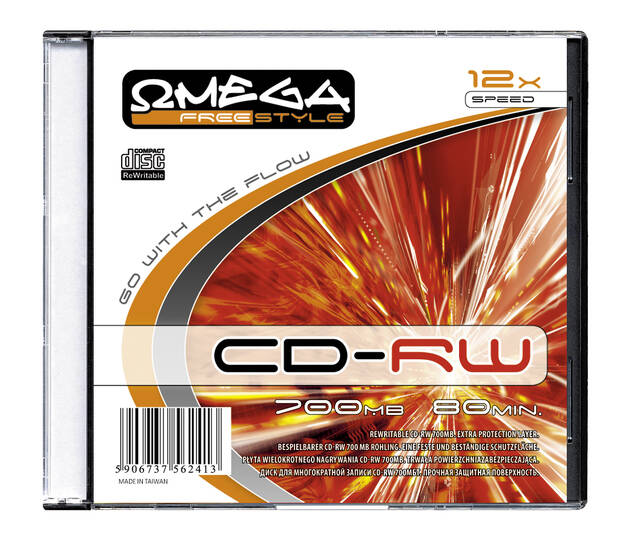 CD-RW 700MB 12X 10/1 SLIM CASE 56013,56242 OMEGA FREESTYLE