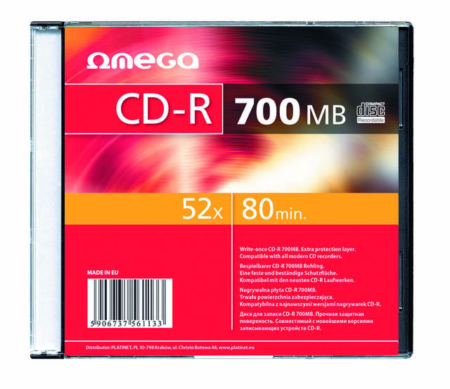 CD-R 700MB 52XSLIM CASE 56113 OMEGA