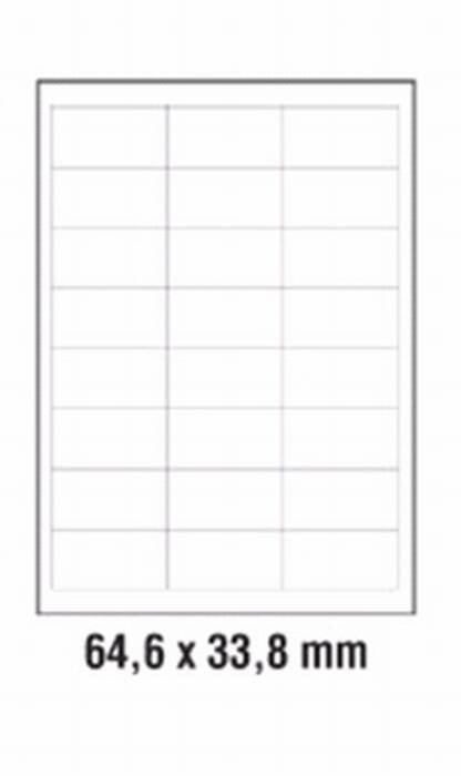ETIKETE KOMPJ.A4-REFUZA 64,6X33,8 100/1 SOR.