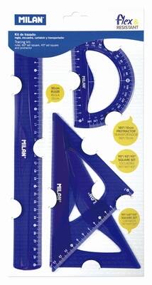 GEOMETRIJSKI SET (RAVNALO,2 TROKUTA,KUTOMJER) 359801 MILAN