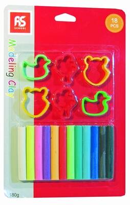 PLASTELIN S KALUPIMA 12/1 180GR AS18608H AS SCHOOL