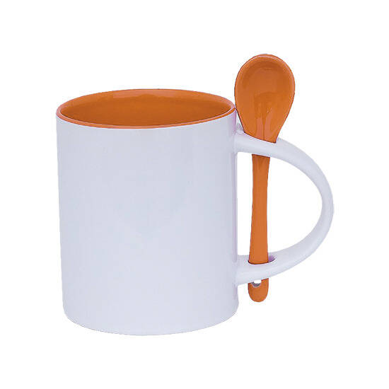 Šalica keramička sa kašikom