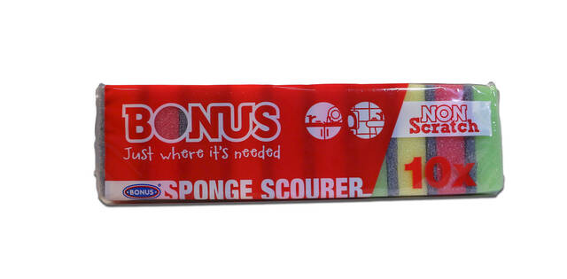 SPUŽVA ZA PRANJE SA ABRAZIVOM FORMIRANA 10/1 BONUS.  5997844301323